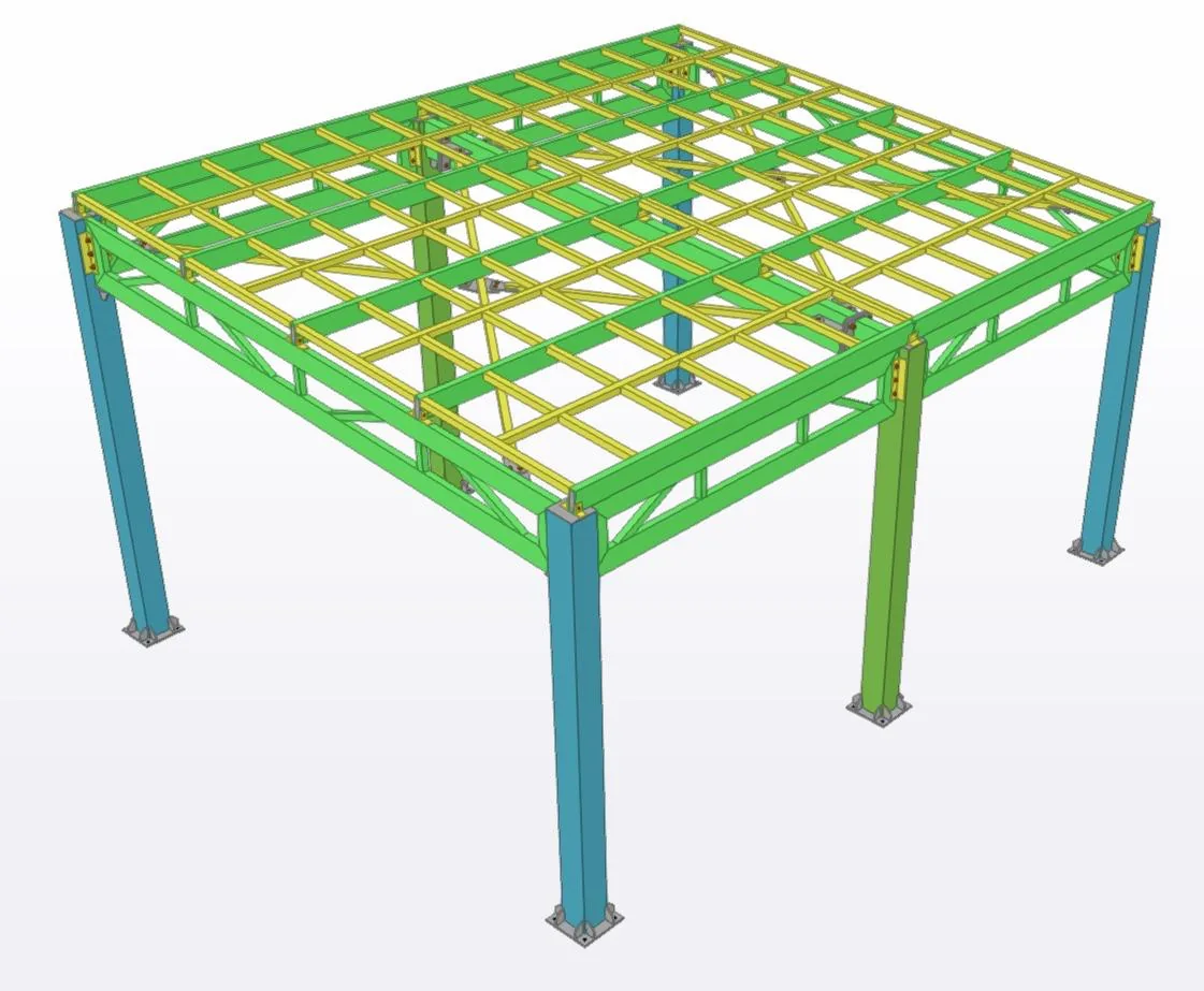 Modelo de ingeniería para una cubierta metálica